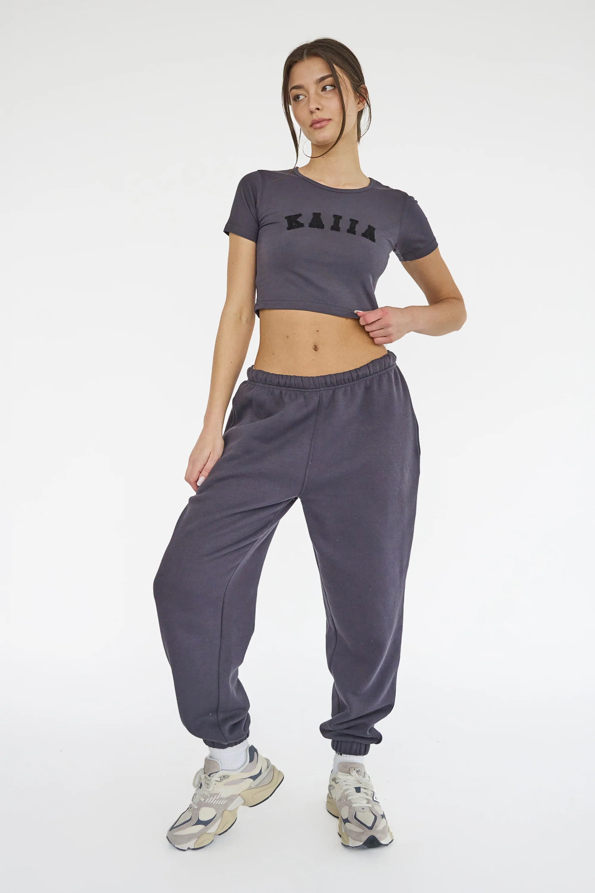 Kaiia Baby Tee Dark Grey - Image 12