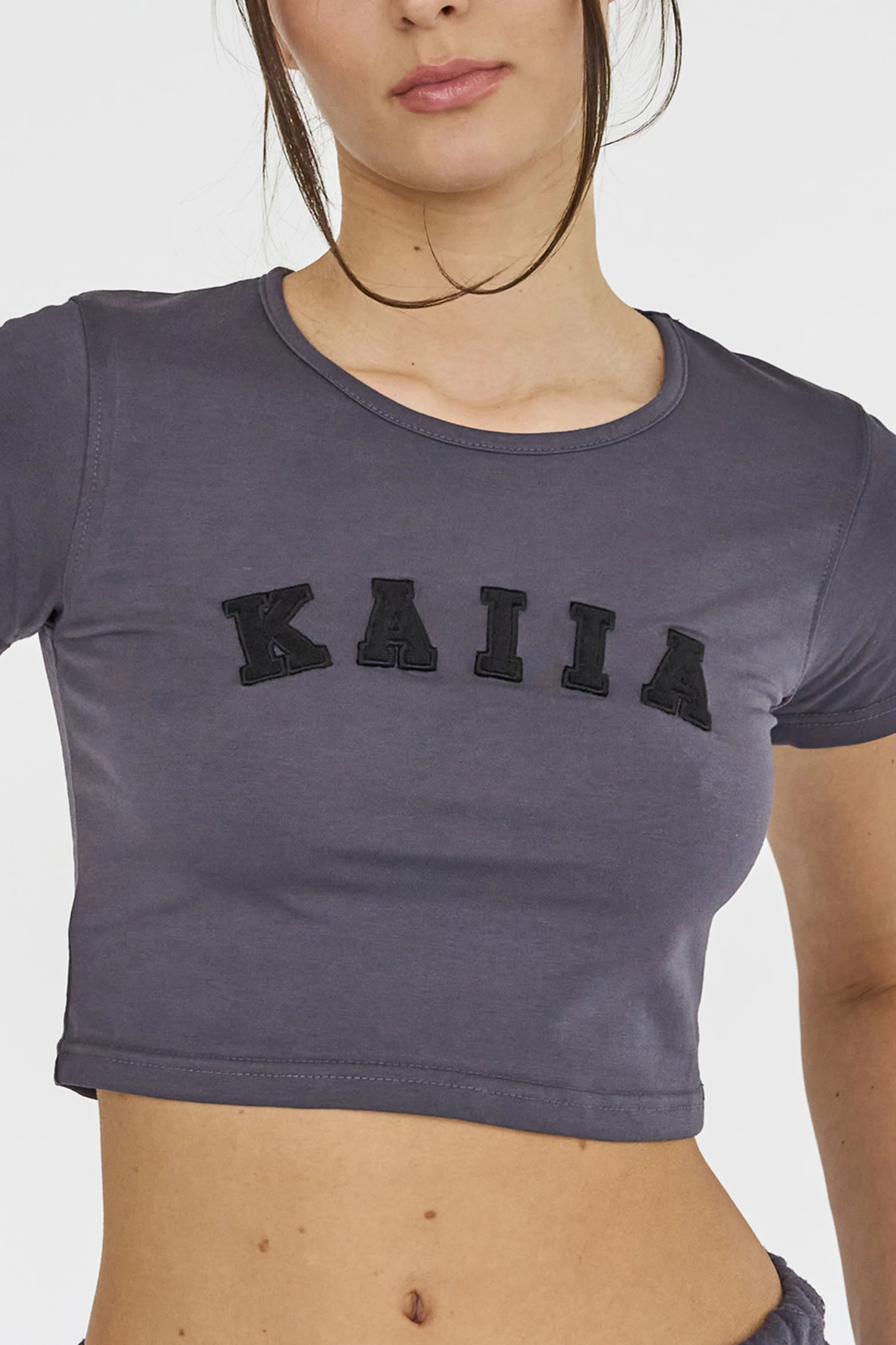 Kaiia Baby Tee Dark Grey - Image 13