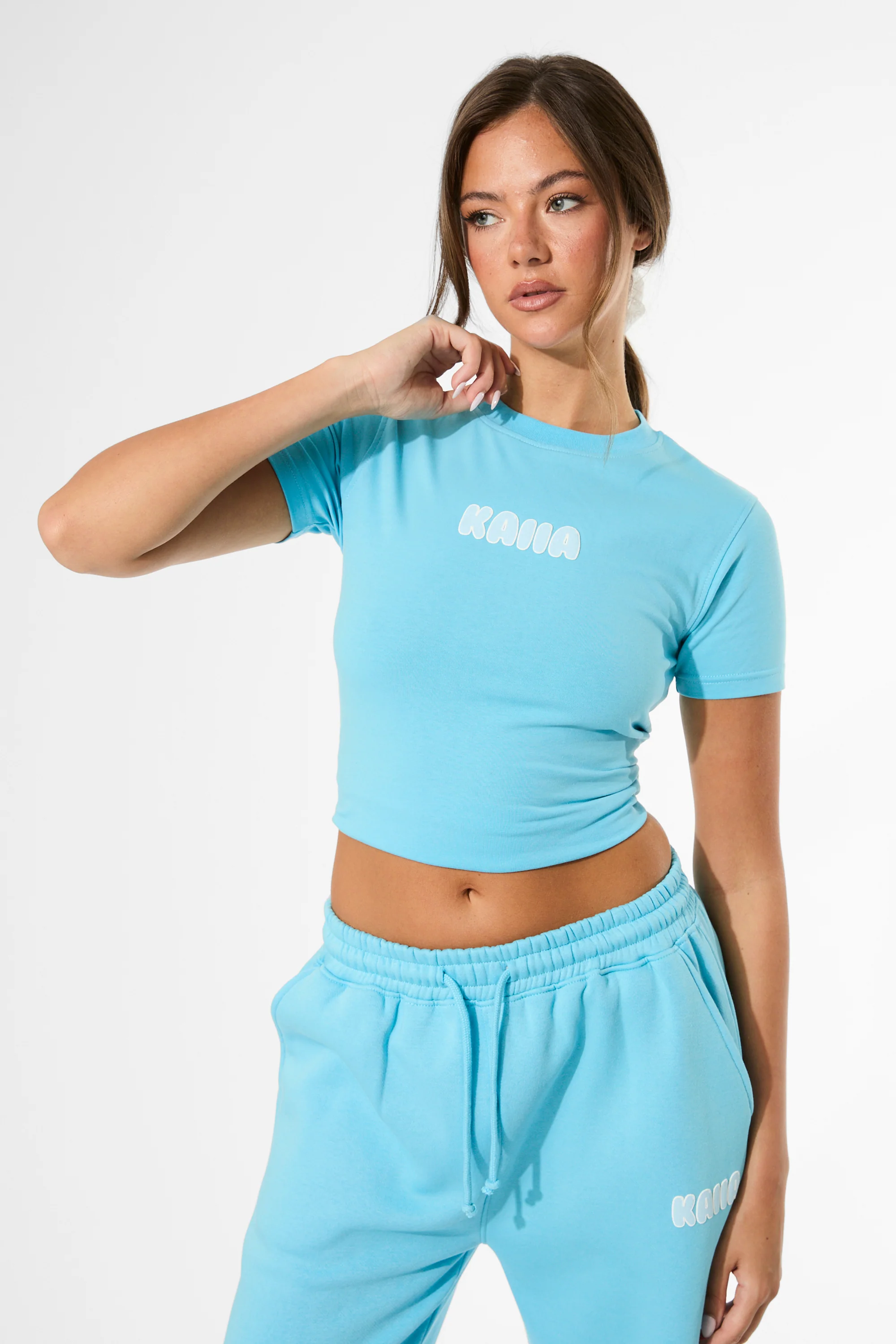 Kaiia Bubble Graphic Baby Tee Pool Blue - Image 6