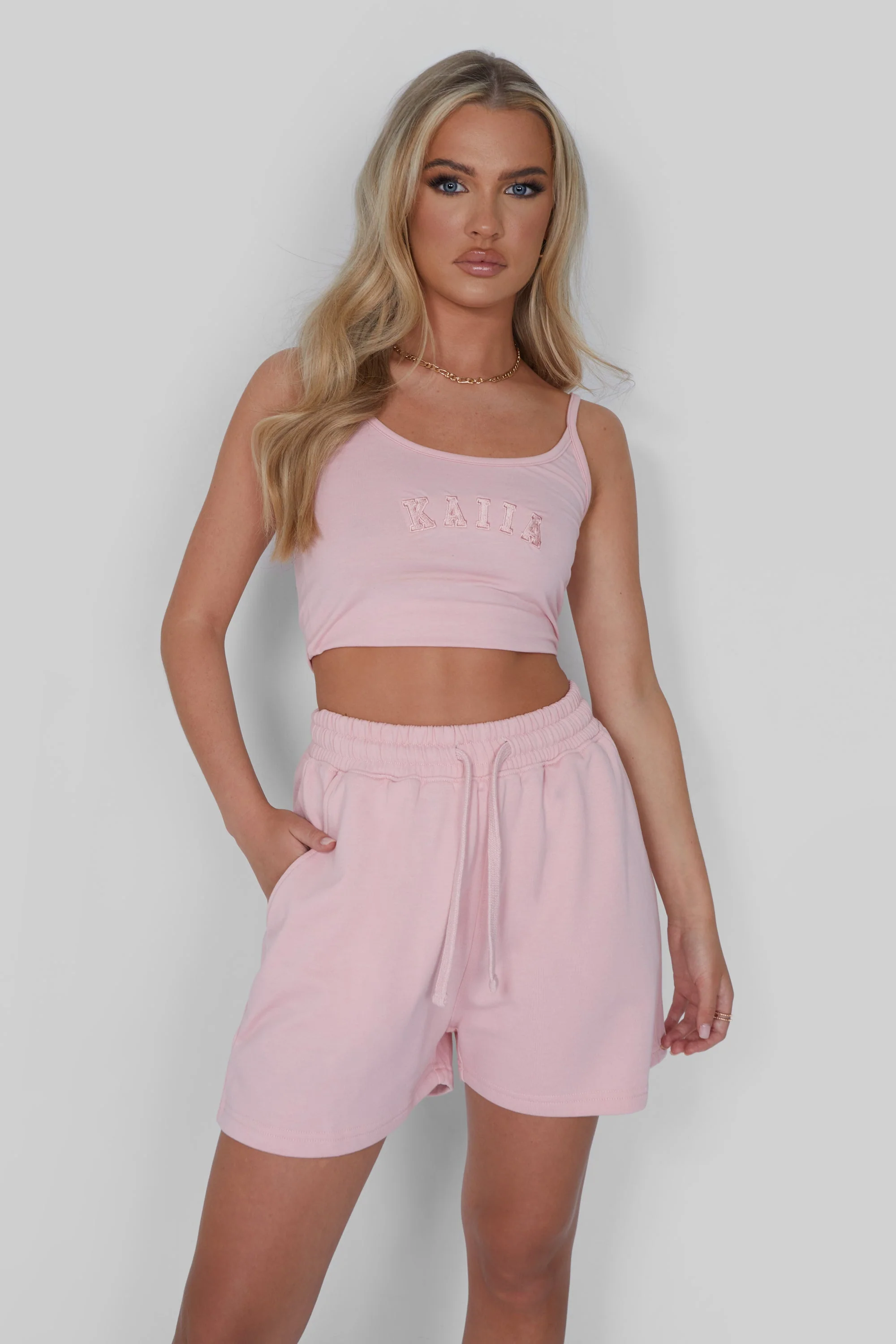 Kaiia Cami Vest Top Soft Pink - Image 4