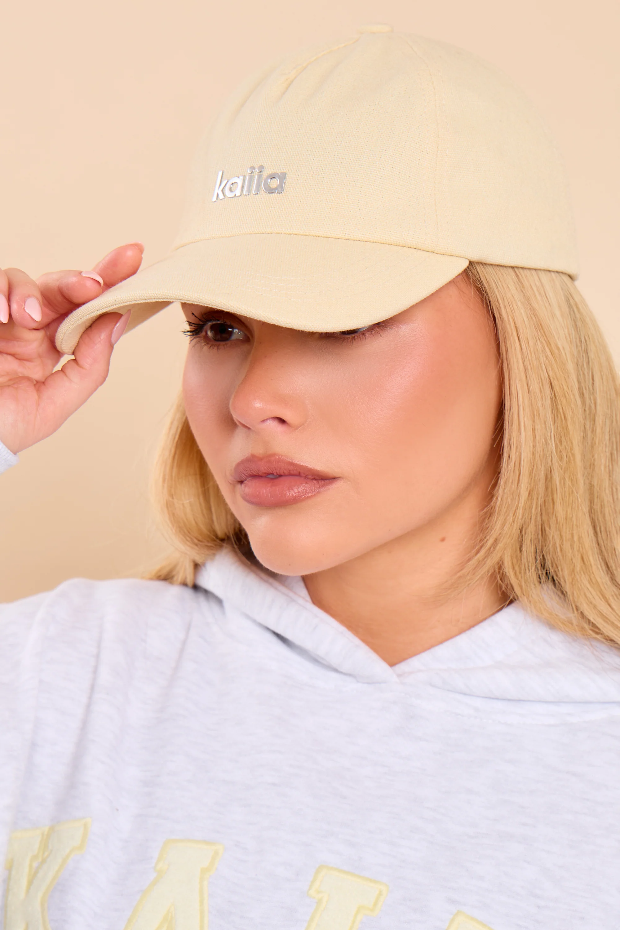 Kaiia Chrome Logo Cap Lemon