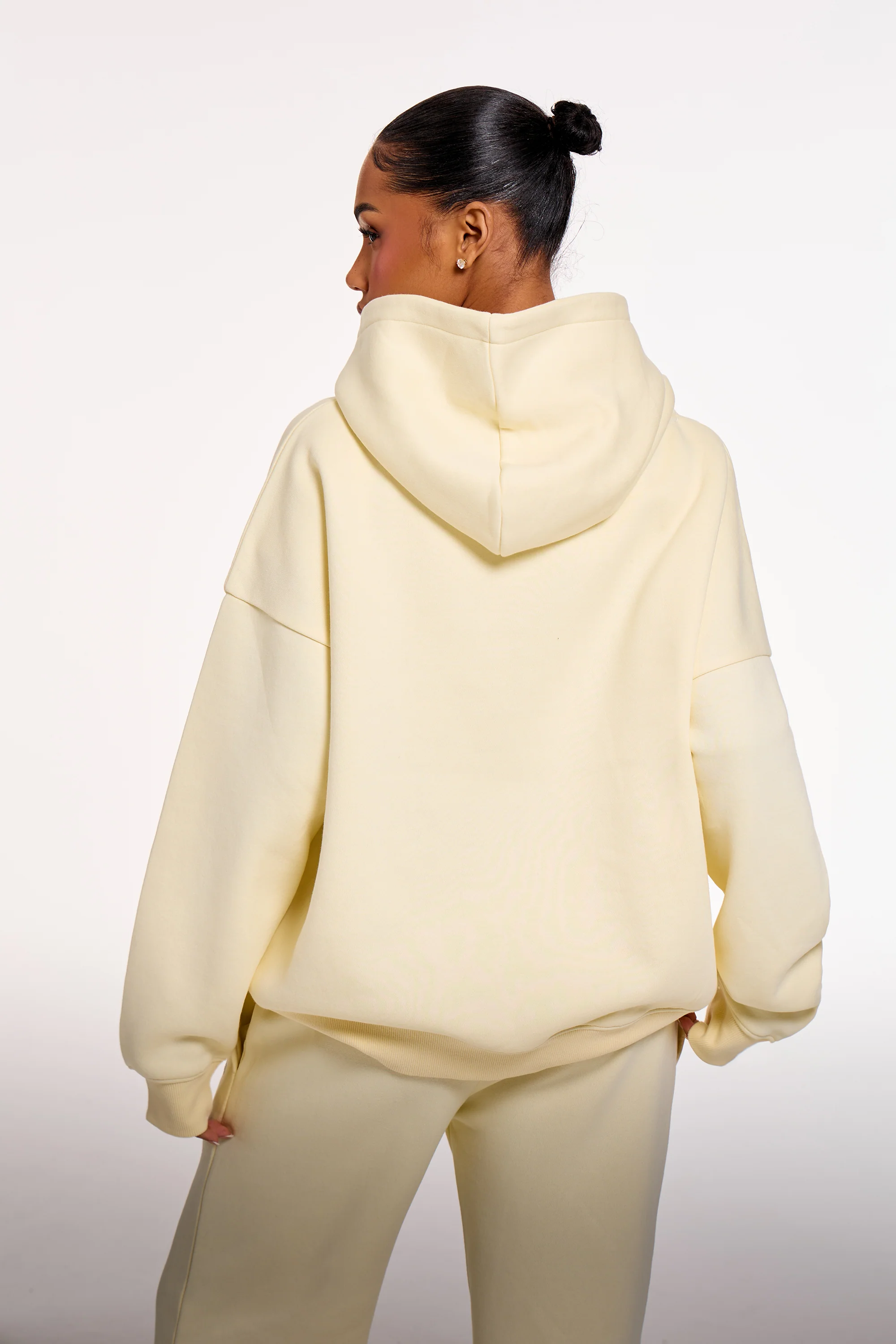 Kaiia Chrome Logo Oversized Hoodie Lemon - Image 4