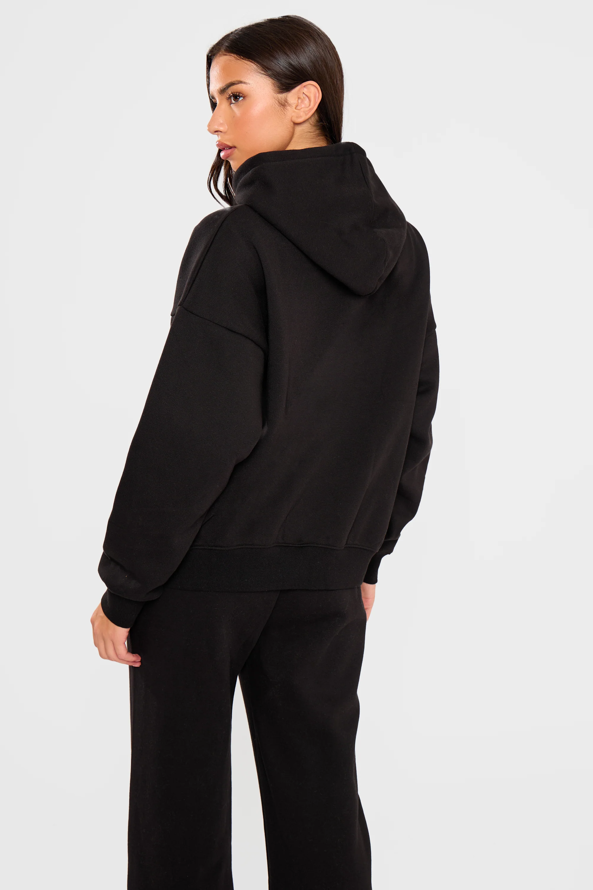 Kaiia Embossed Logo Oversized Hoodie Black - Image 4