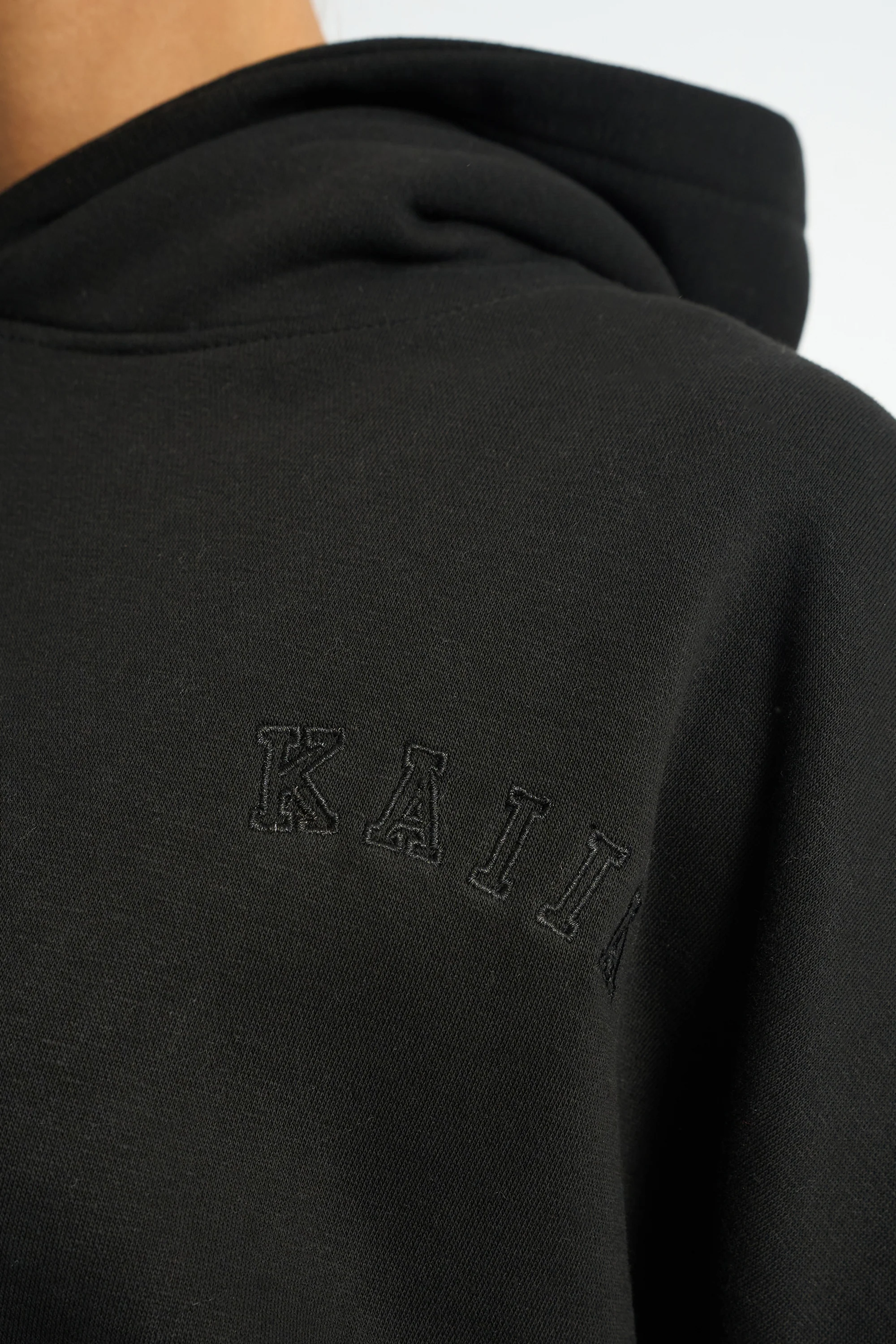 Kaiia Logo Embossed Oversized Hoodie Black - Image 4
