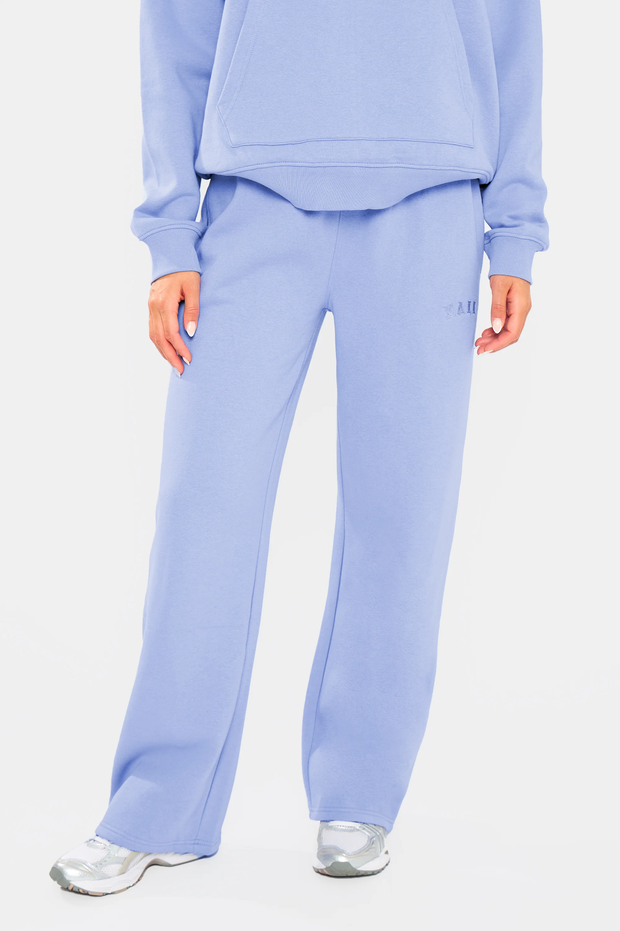 Kaiia Logo Wide Leg Joggers Cornflower Blue - Image 2