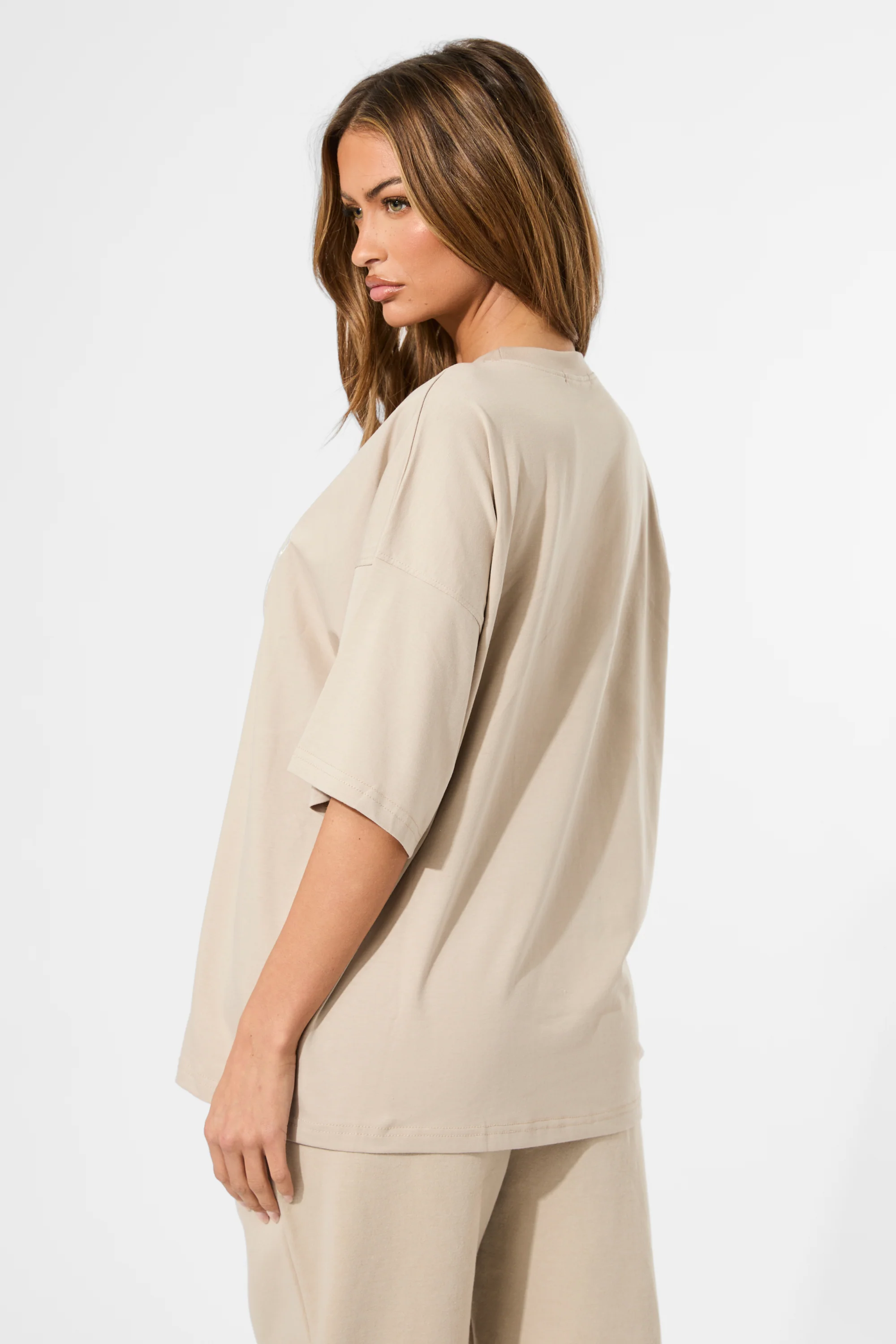 Kaiia Oversized T-shirt Stone - Image 4