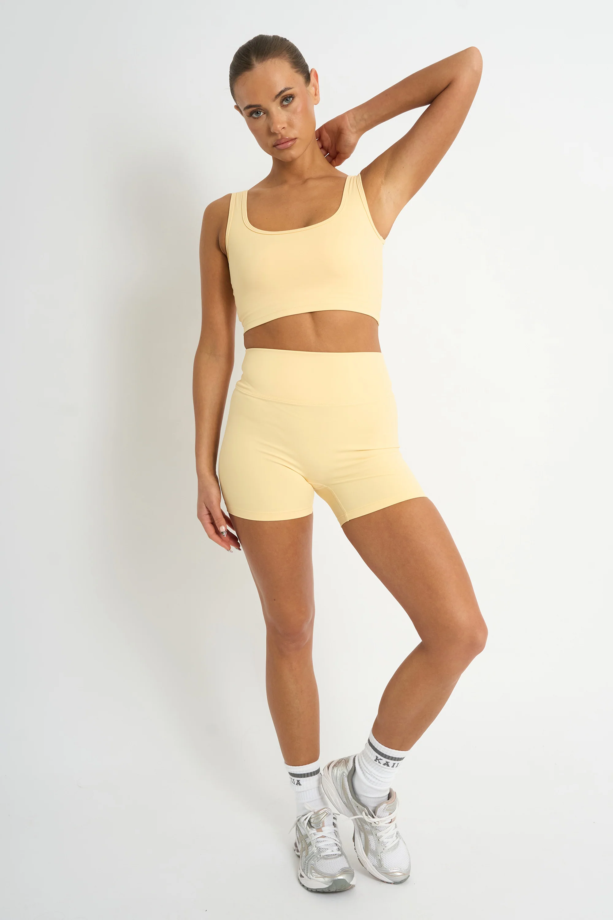 Kaiia Sculpt Mini Shorts Yellow - Image 5