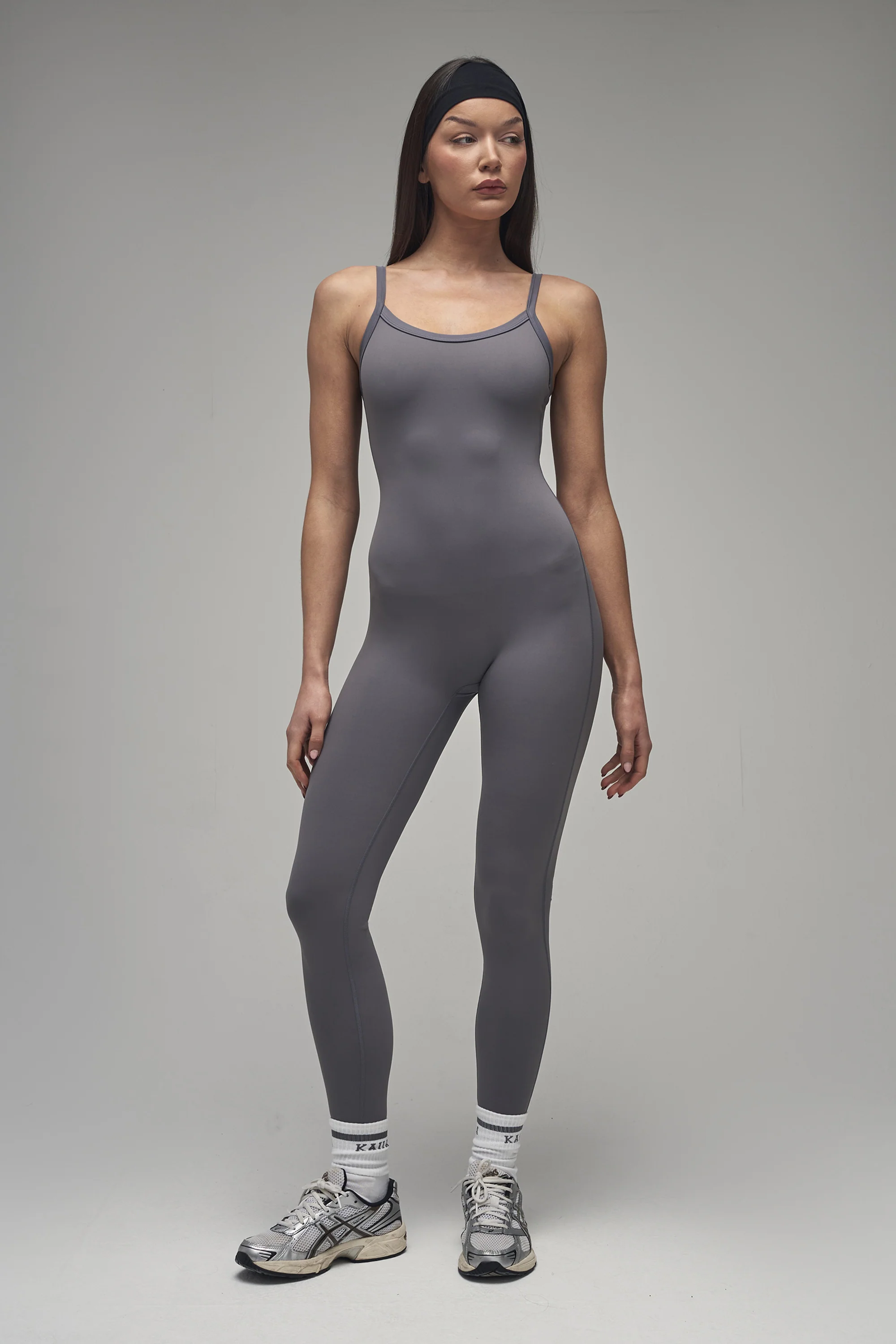 Kaiia Sculpt Strappy Unitard Slate Grey - Image 6