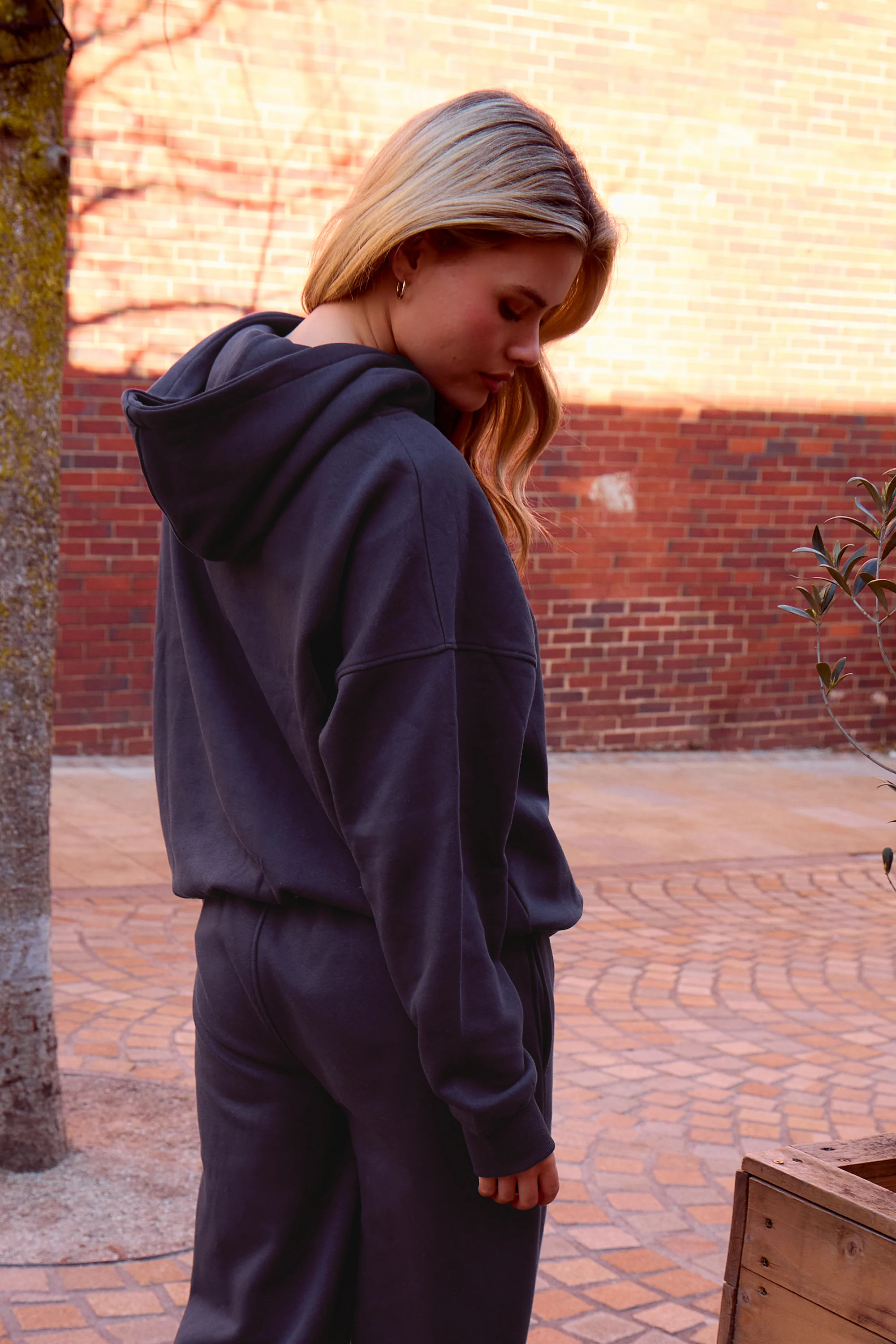 Kaiia Slogan Oversized Hoodie Navy - Image 4