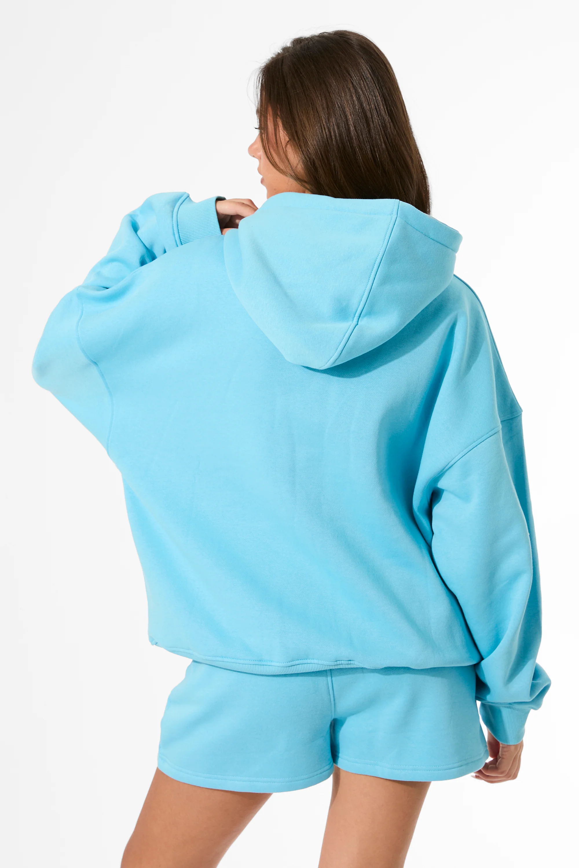 Kaiia Slogan Oversized Hoodie Pool Blue - Image 2