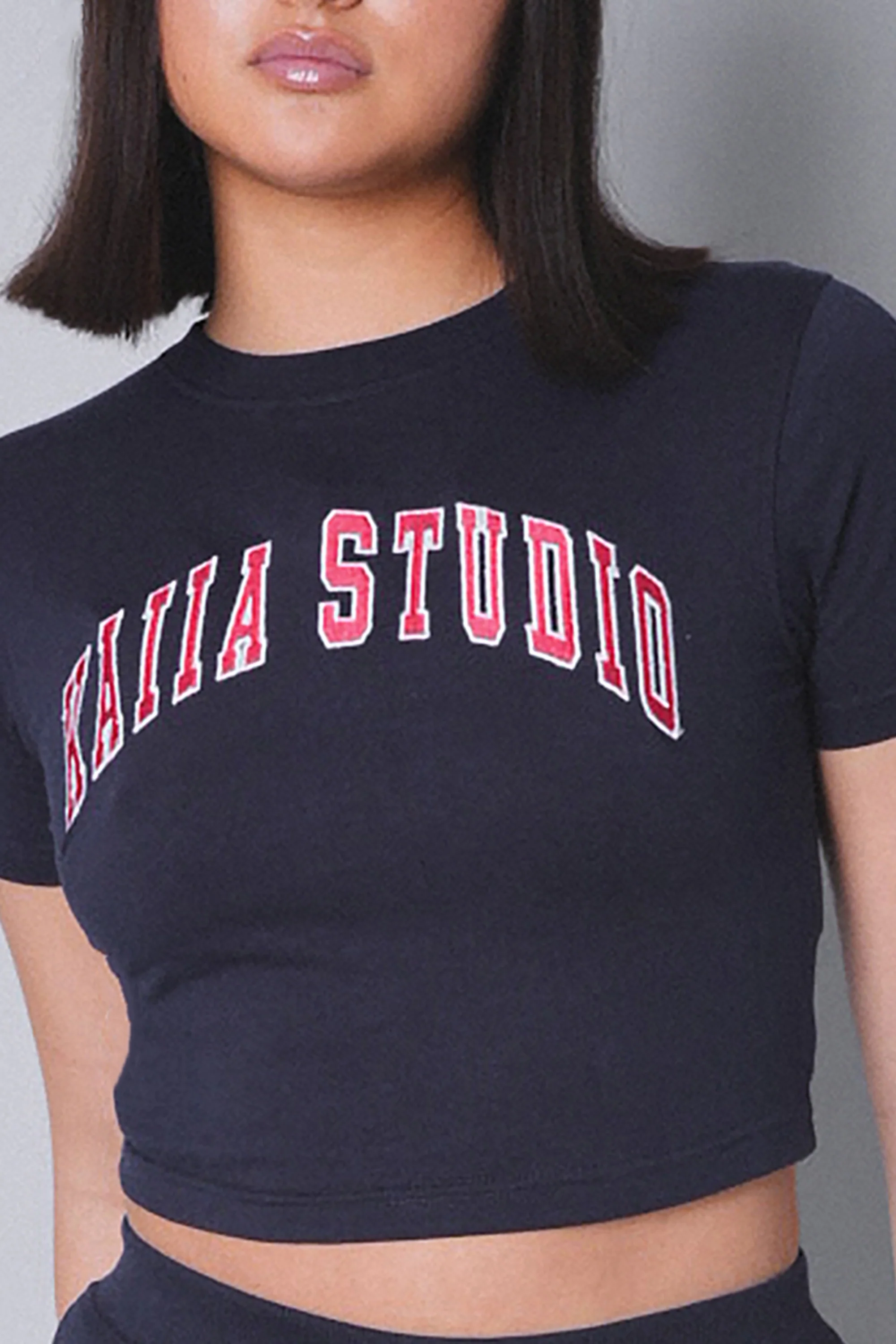Kaiia Studio Baby Tee Navy With Red - Image 4