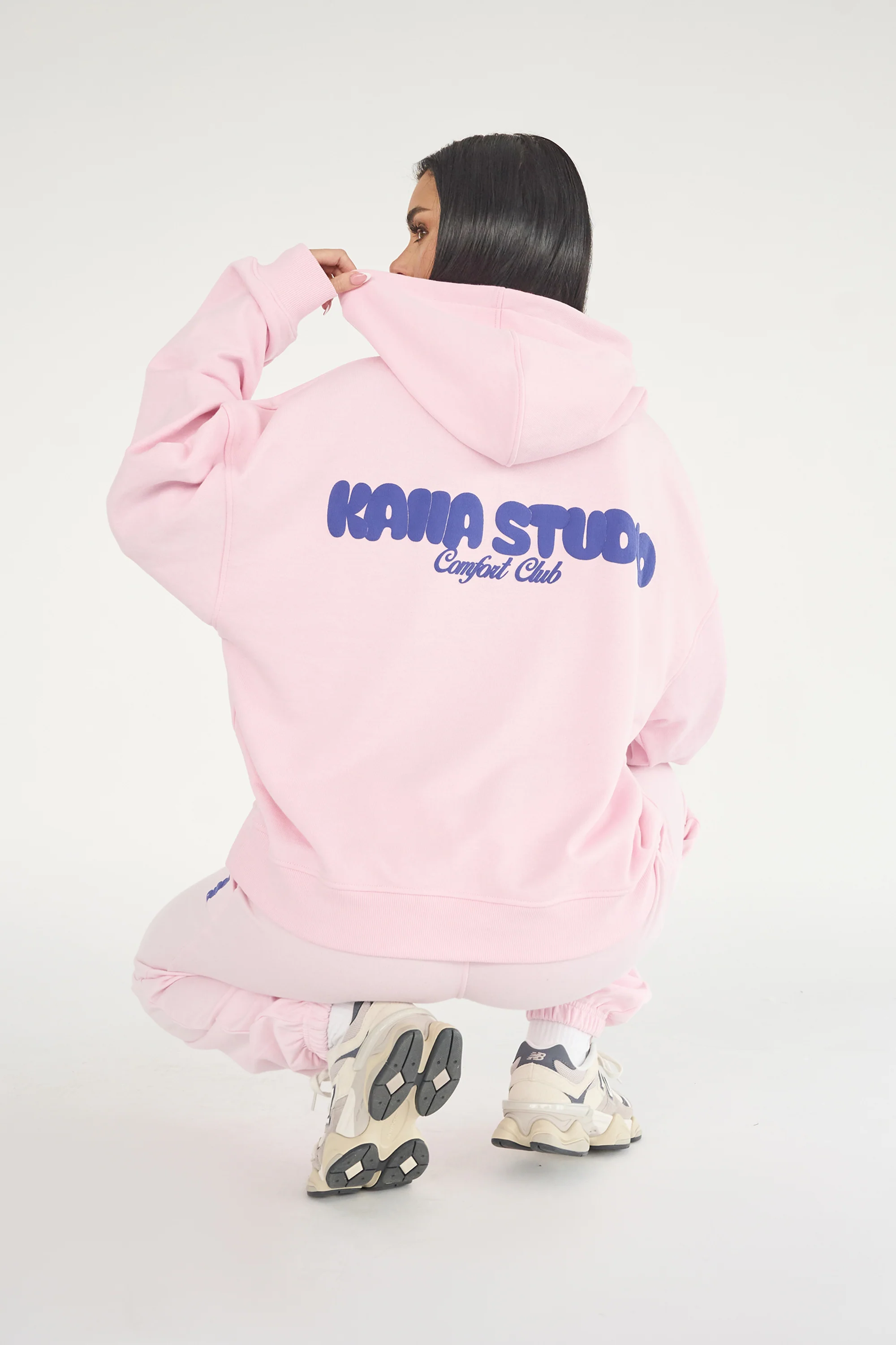 Kaiia Studio Bubble Logo Oversized Hoodie Baby Pink & Blue - Image 5
