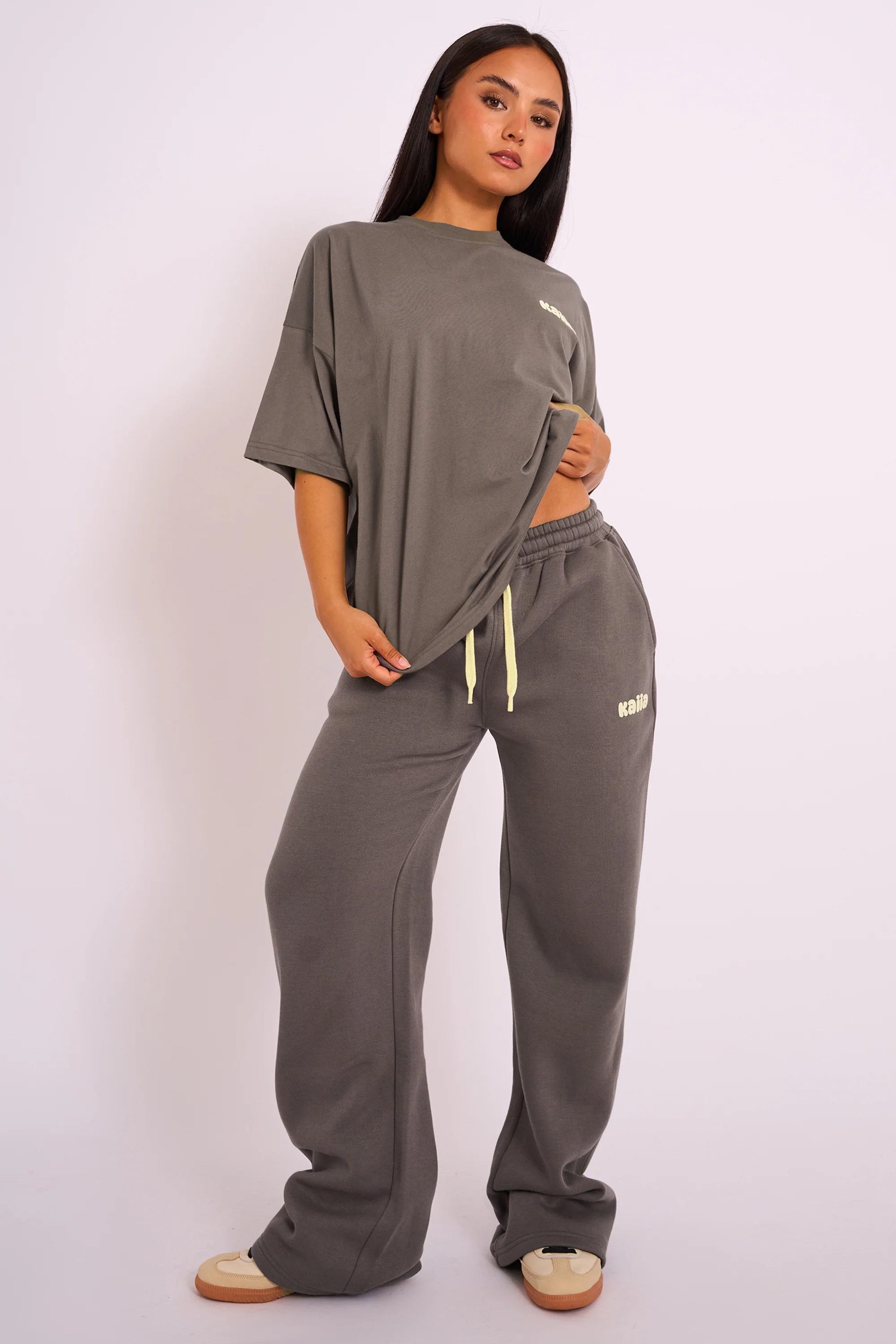 Kaiia Studio Oversized Tee Dark Grey - Image 3