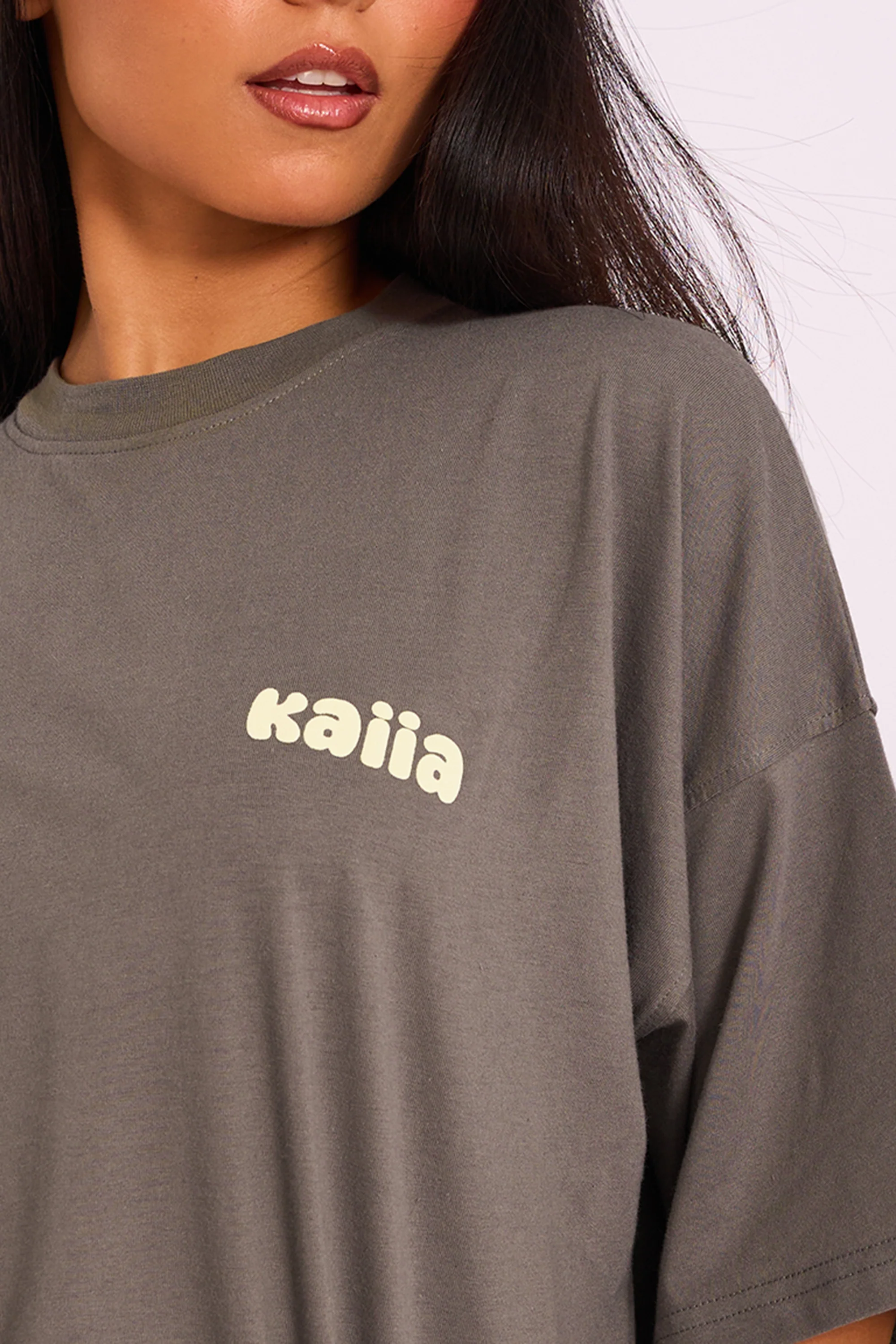 Kaiia Studio Oversized Tee Dark Grey - Image 4