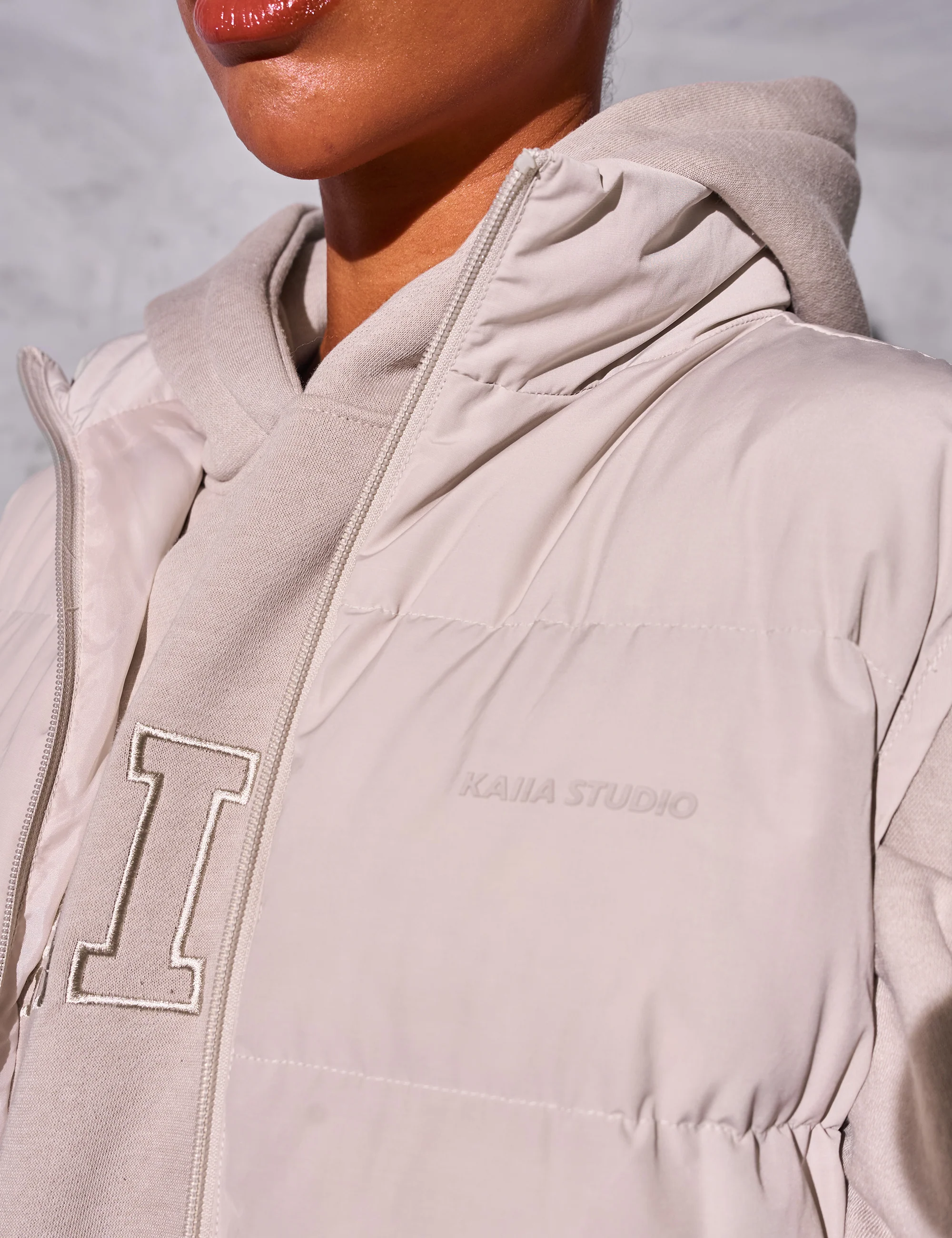 Kaiia Studio Padded Gilet Ecru - Image 3