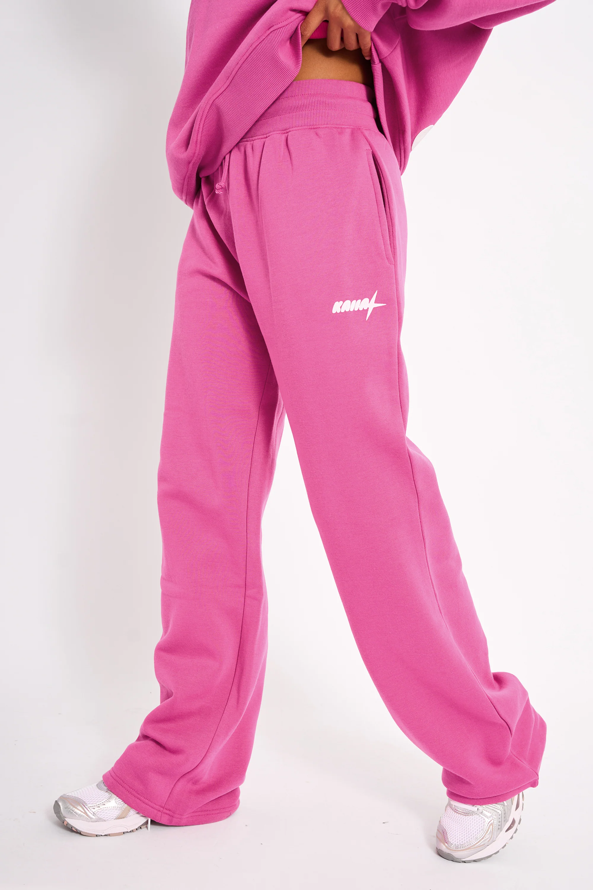 Kaiia Star Wide Leg Joggers Hot Pink - Image 2