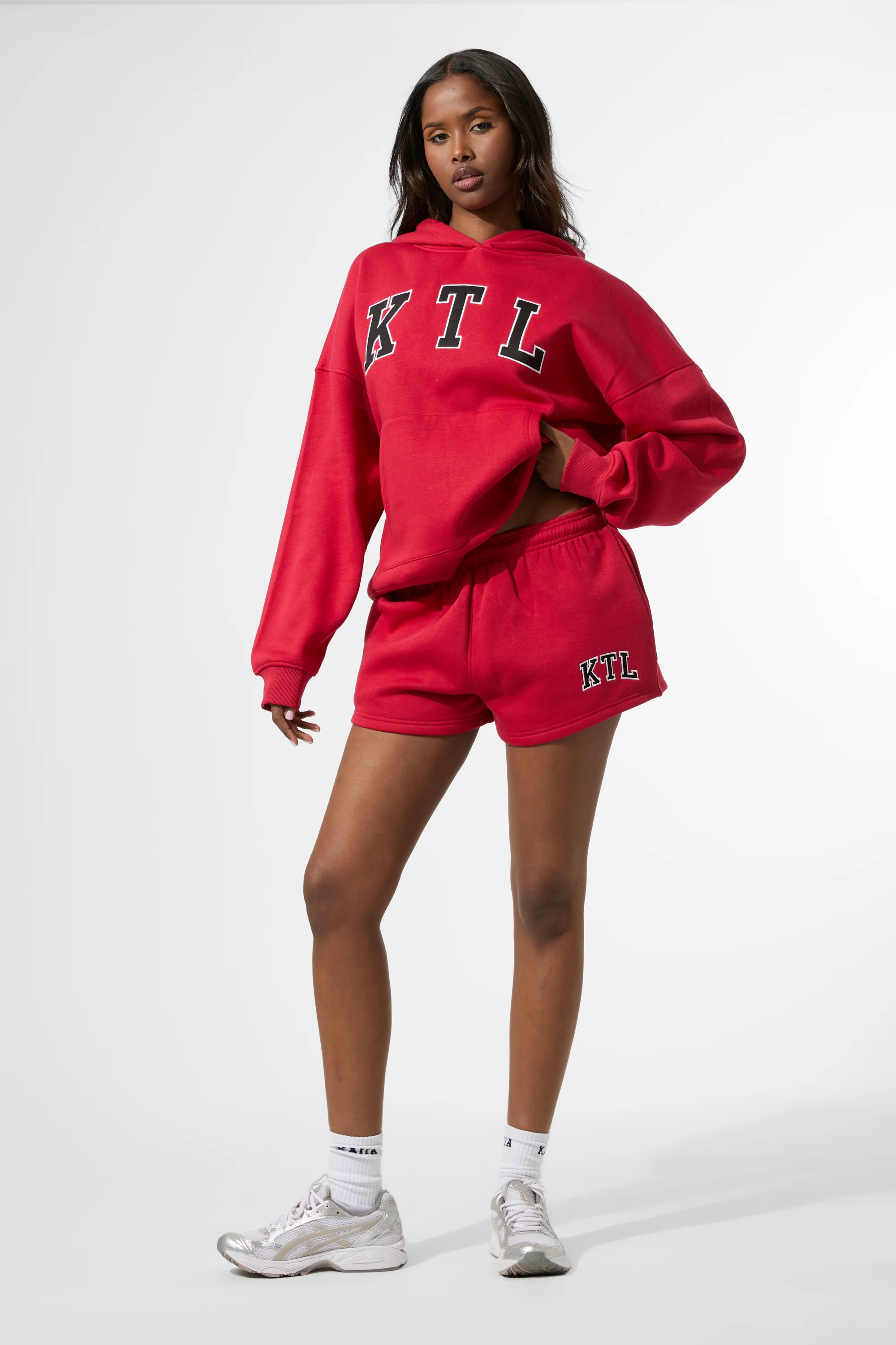 Kaiia KTL Logo Oversized Hoodie Red - Image 3