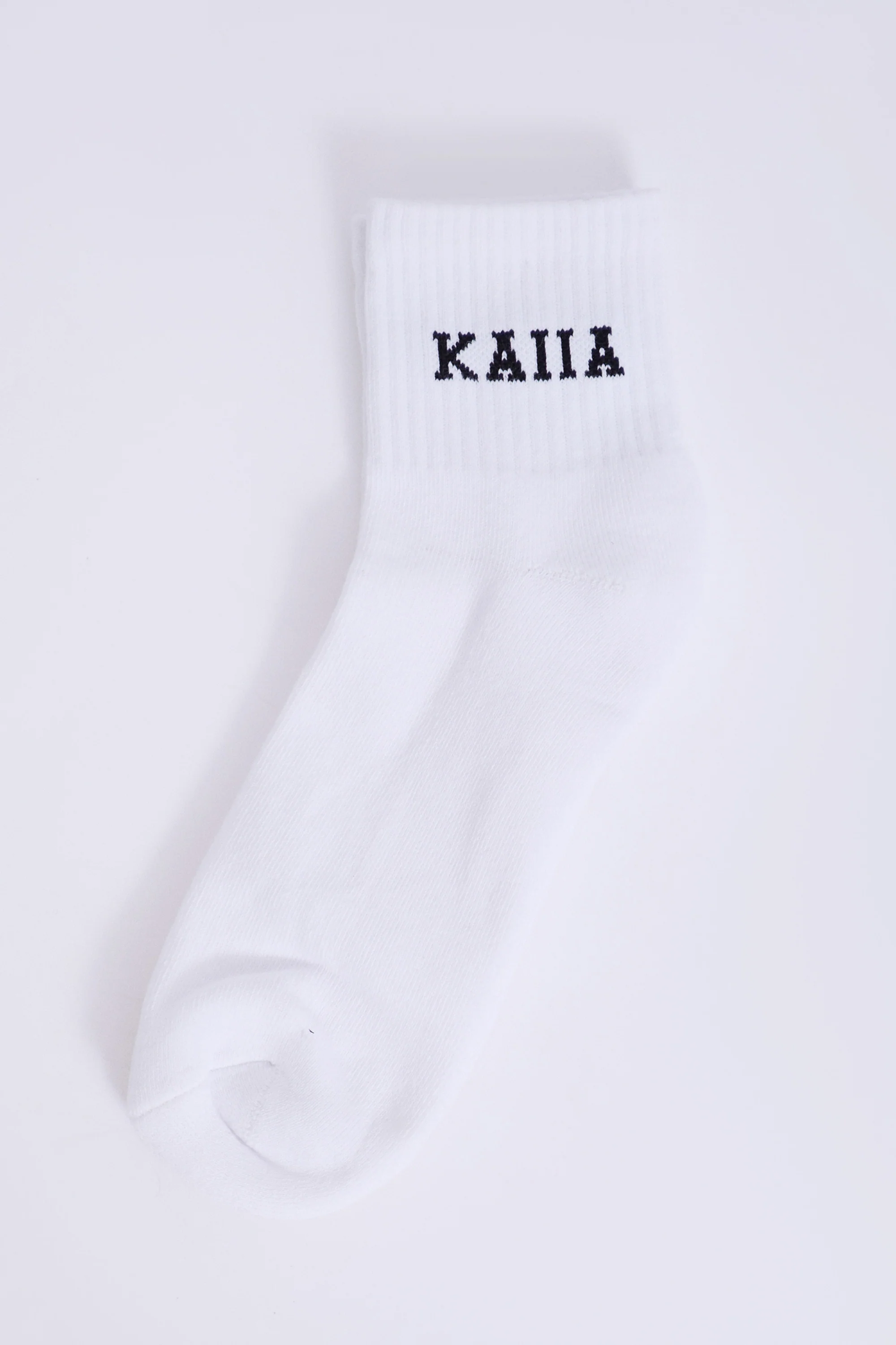 One Pair Kaiia Logo Socks White & Black