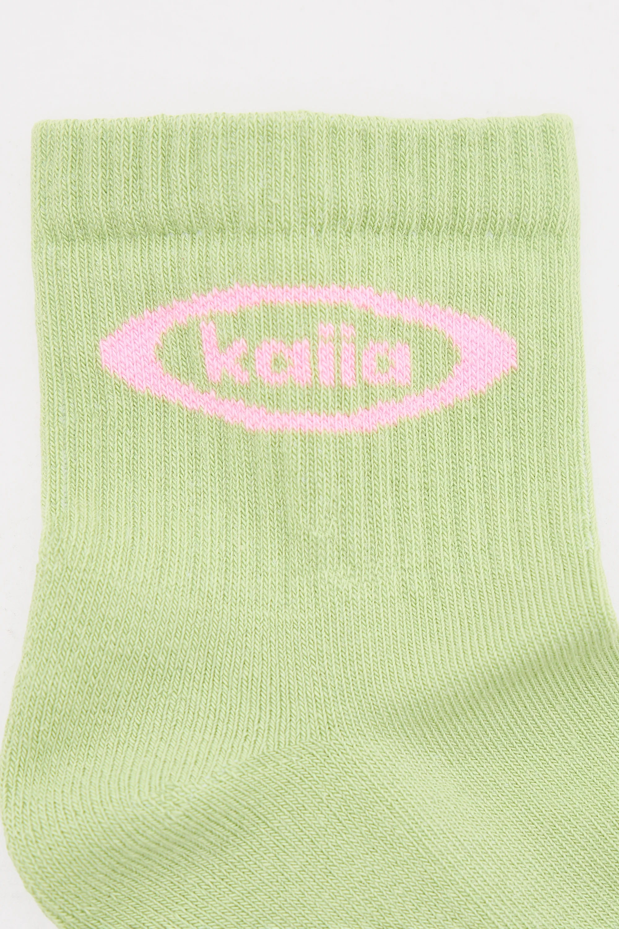 Pack of Three Kaiia Logo Socks Pistachio, Light Grey Marl & Pink Meringue - Image 3