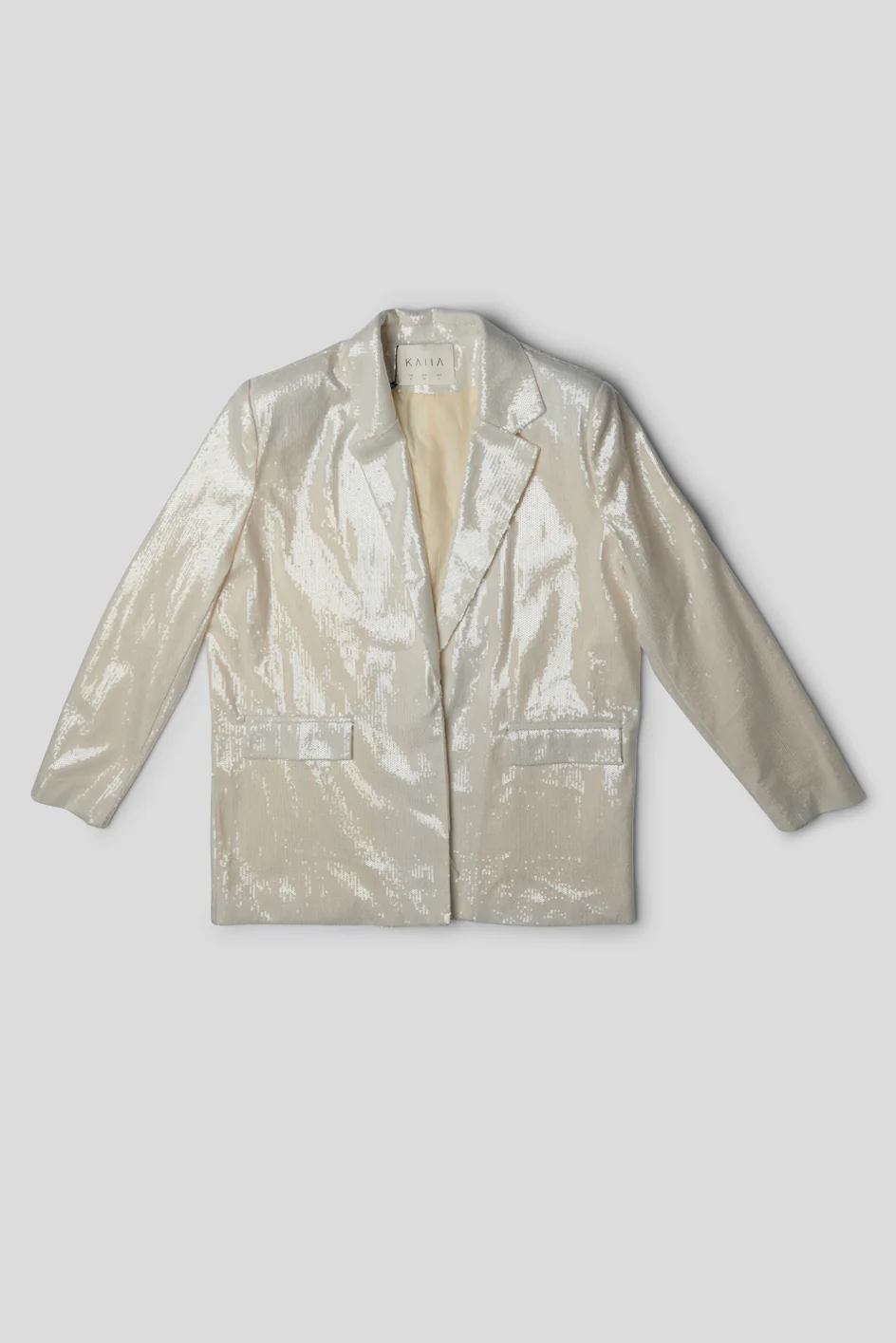 PREMIUM SEQUIN OVERSIZED BLAZER ECRU - Image 5